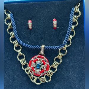 Heidi Daus 🆕 Newport Chic Necklace set includes pierced earrings
